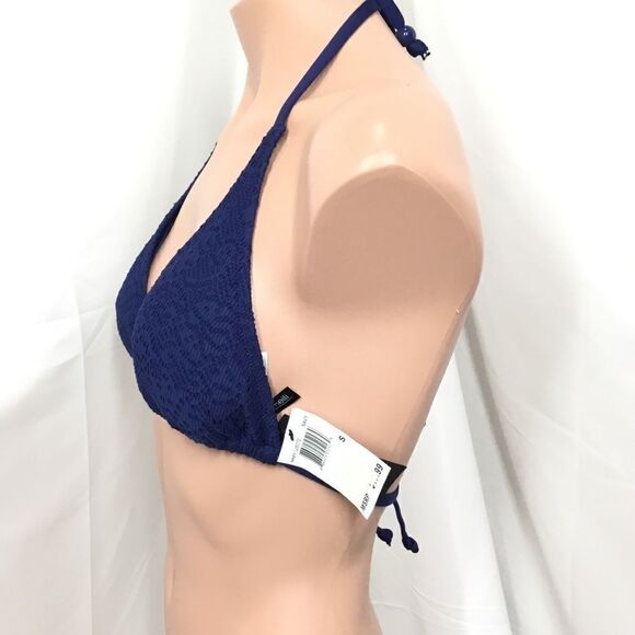Marie Meili Triangle Bikini Top in Navy (D6) - Picture 2 of 7